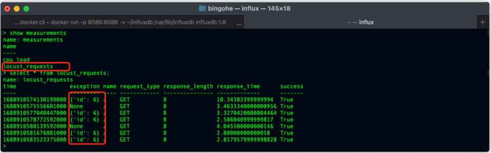 上报的数据 influxDB 中查询到：