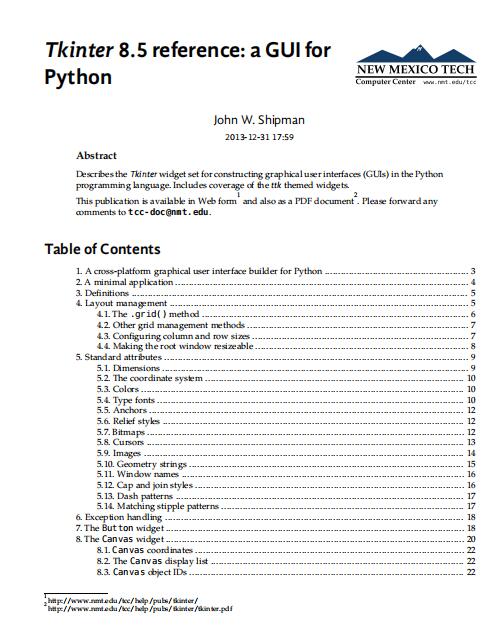 tkinter官方手册 PDF 下载  图1