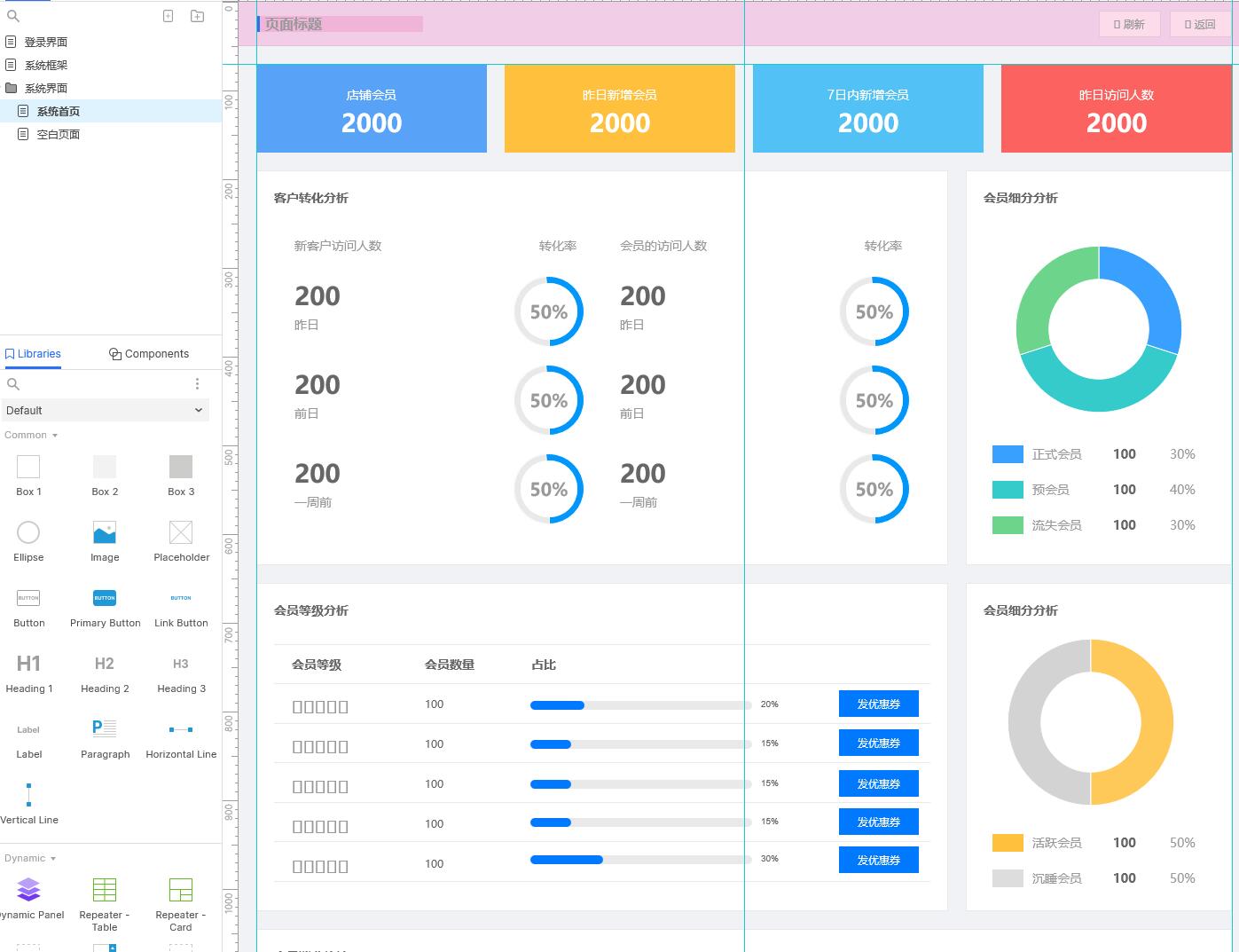 12套 Axure 模板，非常漂亮的中后台原型，可以直接套用在OA、CRM更web系统上 下载   图2