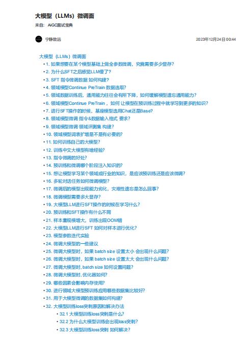 大模型（LLMs）微调面 PDF 下载 图1
