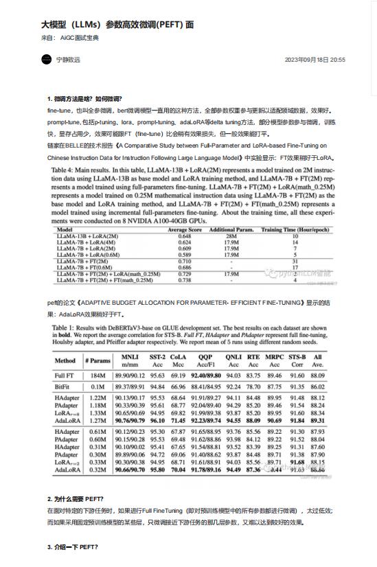 大模型（LLMs）参数高效微调(PEFT) 面 PDF 下载  图1