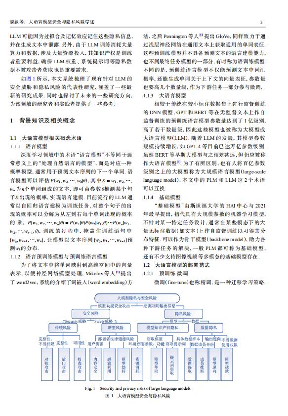 大语言模型安全与隐私风险综述 PDF 下载 图1