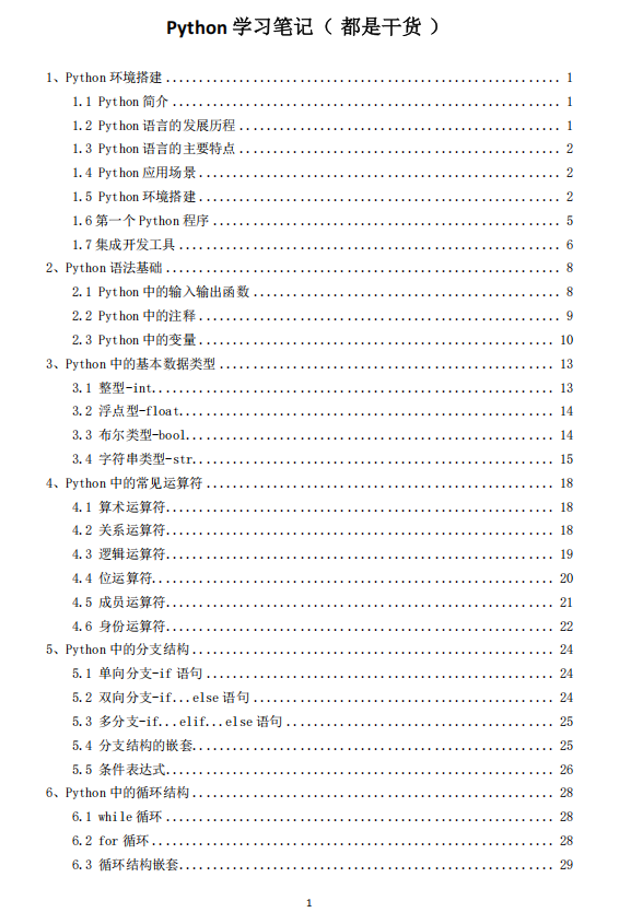 Python学习笔记(干货) 中文PDF完整版 PDF 下载 图1